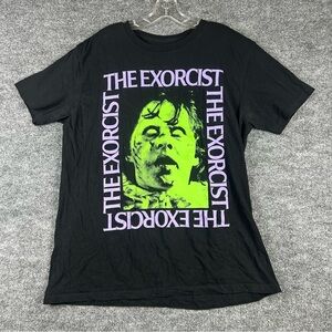 The Exorcist Horror Graphic Tee Black Green Print Size XL